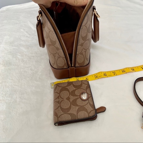 EUC Coach Mini Sierra Khaki Brown Satchel - Picture 6 of 16